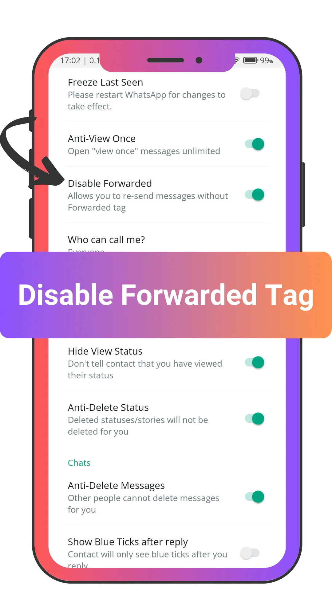 Disable Forwarded Tag