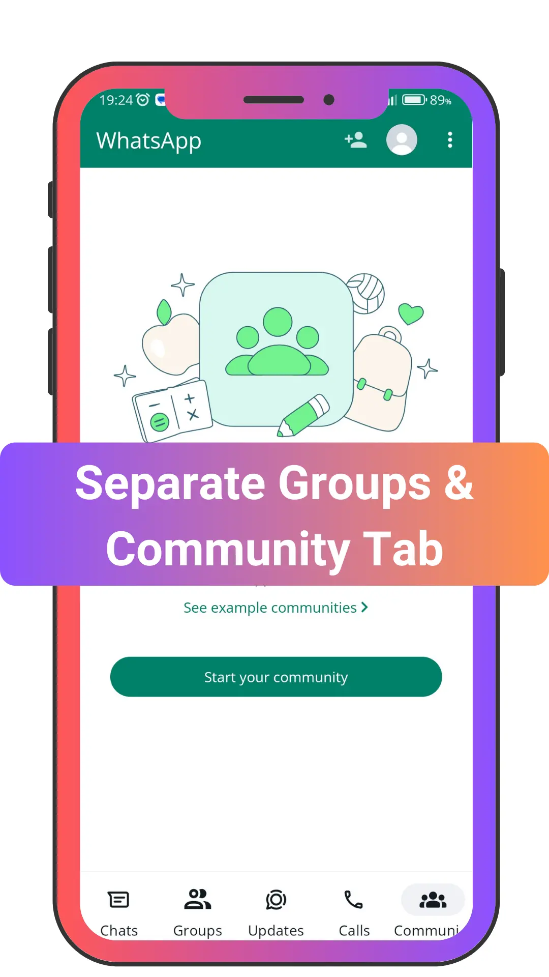 Separate Groups Community Tab